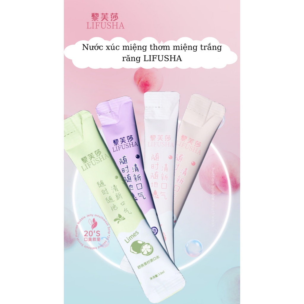 Nước xúc miệng LIFUSHA Hoa Quả Thơm miệng sạch sẽ thơm tho trắng răng