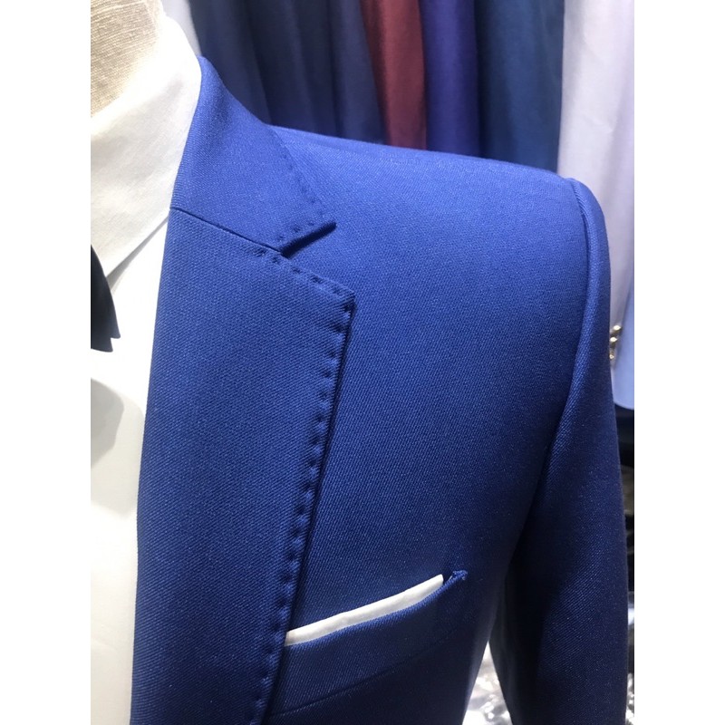 Bộ vest nam,Aó vest nam thời trang ,bộ suit màu xanh coban cao cấp lịch lãm cho phái mạnh, com lê blaze