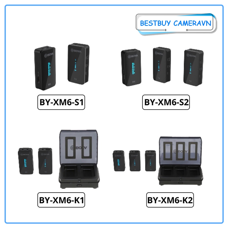 BOYA BY-XM6 S1 / BY-XM6 S2 / BY-XM6 K1 / BY-XM6 K2 - Mic thu âm không dây 2.4GHz