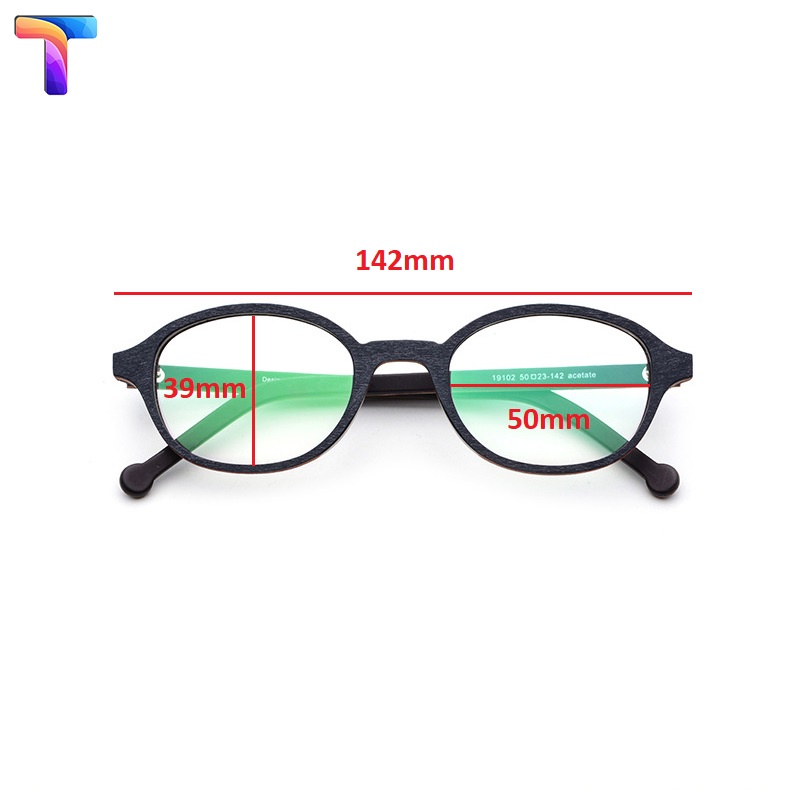[ Sale xả lỗ ] Kính vân gỗ tròn nam nữ chất liệu Acetate 19102