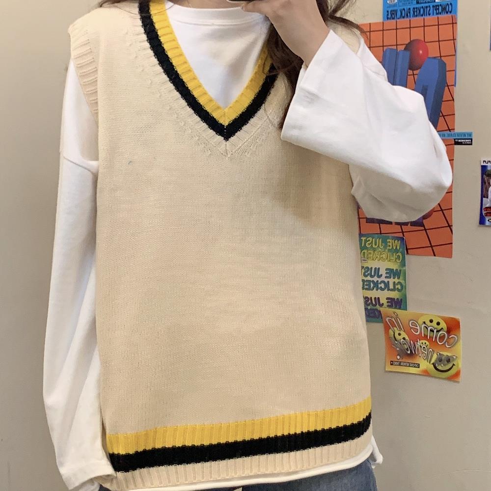 Áo Gile Sweater Dáng Rộng Không Tay Phong Cách Hàn Quốc Dành Cho Nữ | BigBuy360 - bigbuy360.vn