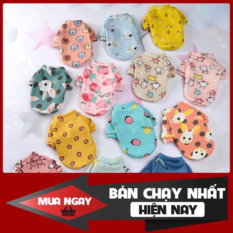 Áo Thun Cotton Mềm Giữ Ấm In Họa Tiết Dễ Thương Cho Thú Cưng GIAO NGẪU NHIÊN HÌNH