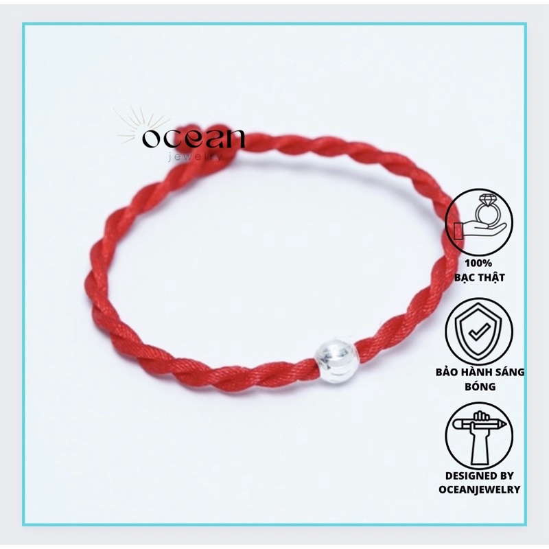 vòng tay chỉ đỏ may mắn⚡HOT DEALS⚡vòng tay bạc nữ,vòng tay chỉ đỏ may mắn Bi Bạc 925 Dây Lụa Xoắn | BigBuy360 - bigbuy360.vn