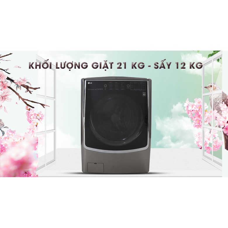 Máy giặt sấy LG Inverter 21 kg F2721HTTV - Hàng Chính hãng