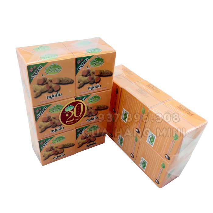 Combo Nguyên Lốc 12 Cục Xà Phòng  Cám Nghệ Jam Extra Thái Lan