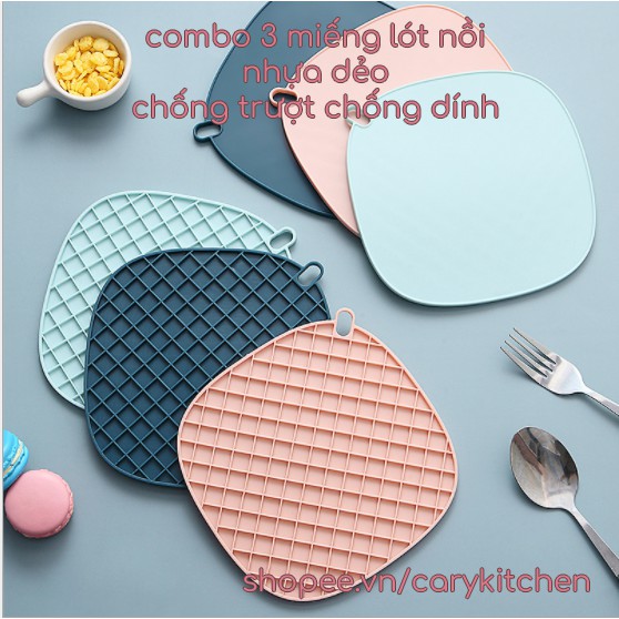 combo 3 miếng lót nồi chống trượt chống dính