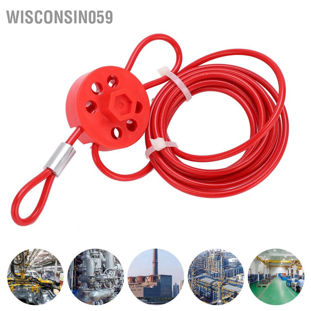 Wisconsin059 Adjustable Cable Lockout 2meters Lockable Handle Stainless Steel Tagout