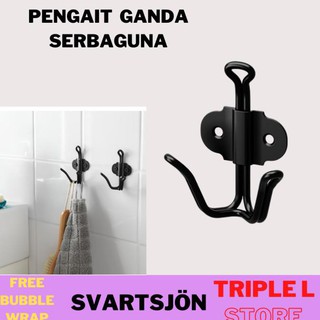 Móc Treo Đồ Gắn Tường Bằng Sắt Màu Đen Ikea
