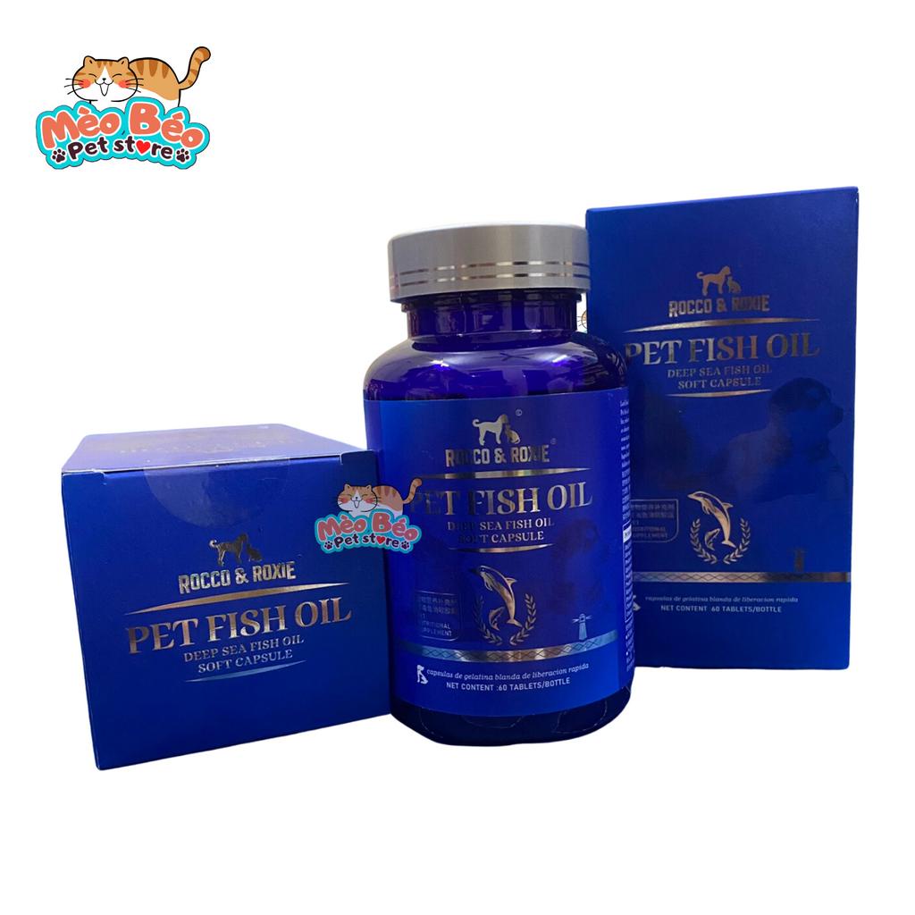 Dầu cá cho chó mèo Rocco & Roxie Omega 3 dưỡng lông, giảm rụng lông cho chó mèo, tốt cho mắt và tim mạc