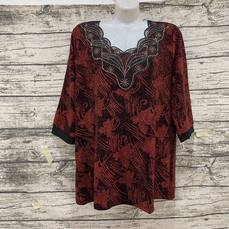 Áo Kiểu Nữ Trung Niên Chất Thun Nhũ Cao Cấp Free size 52-70Kg