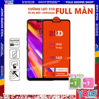 Kính cường lực iphone 21D full màn