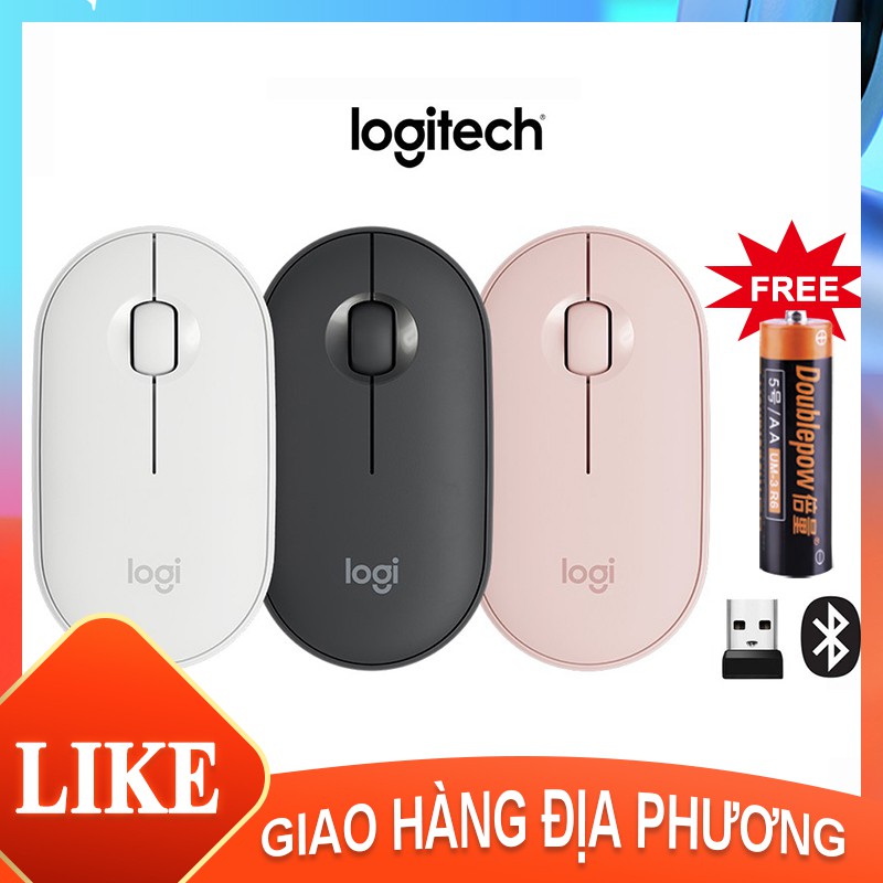 Chuột máy tính Lo gitech Pebble M350 1:1 - Kết nối Bluetooth hoặc đầu thu 2.4 GHz, Yên tĩnh [LJP]