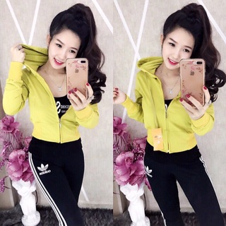 Áo khoác ôm eo lửng trơn 