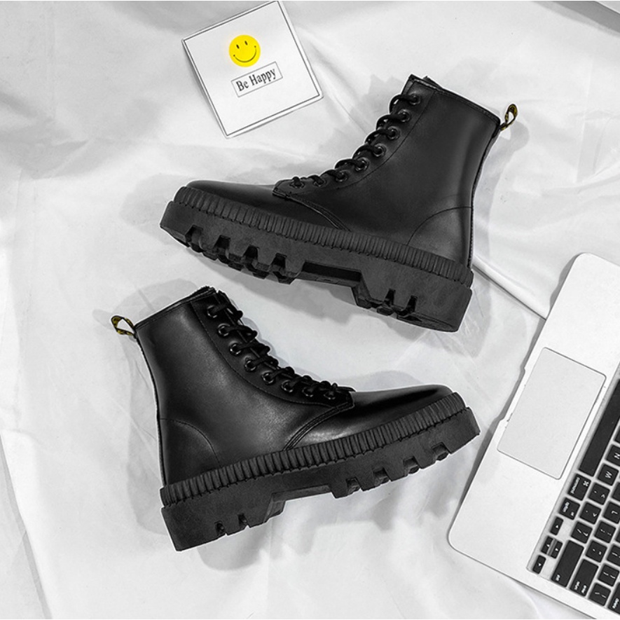 Giày cao cổ -Bốt cổ cao dr martens phiên bản 2022 INF - 1 (2 bản đen đế đen và đen đế kem)