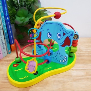 Đồ Chơi Luồn Hạt - Luồn Hạt Hình Con Voi - Kỹ Năng Vận Động Tinh Cho Bé