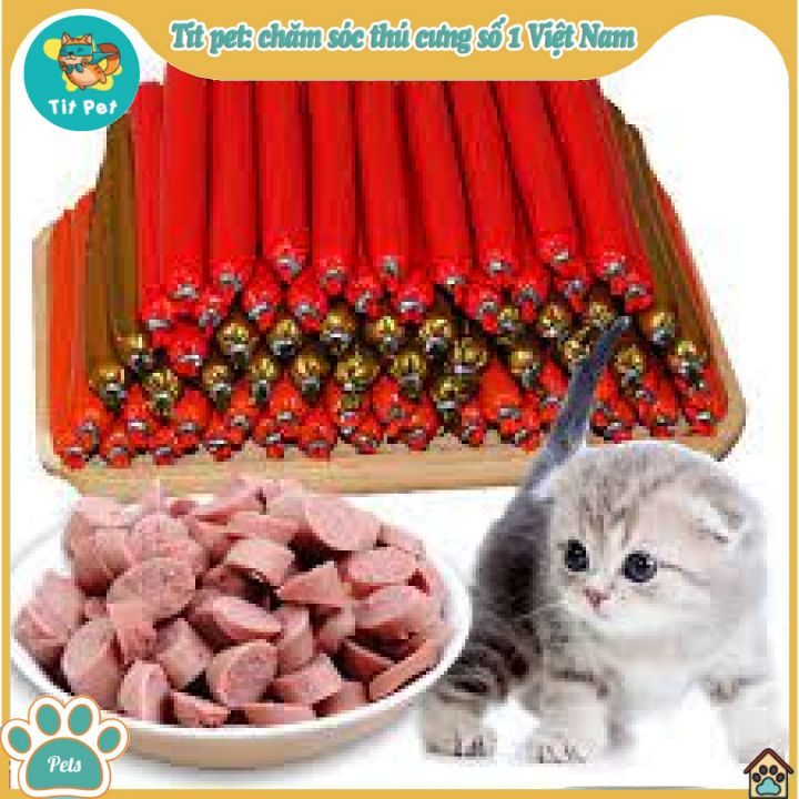 1 cây xúc xích ăn vặt chó mèo loại 15g vị gà ,bò,vịt