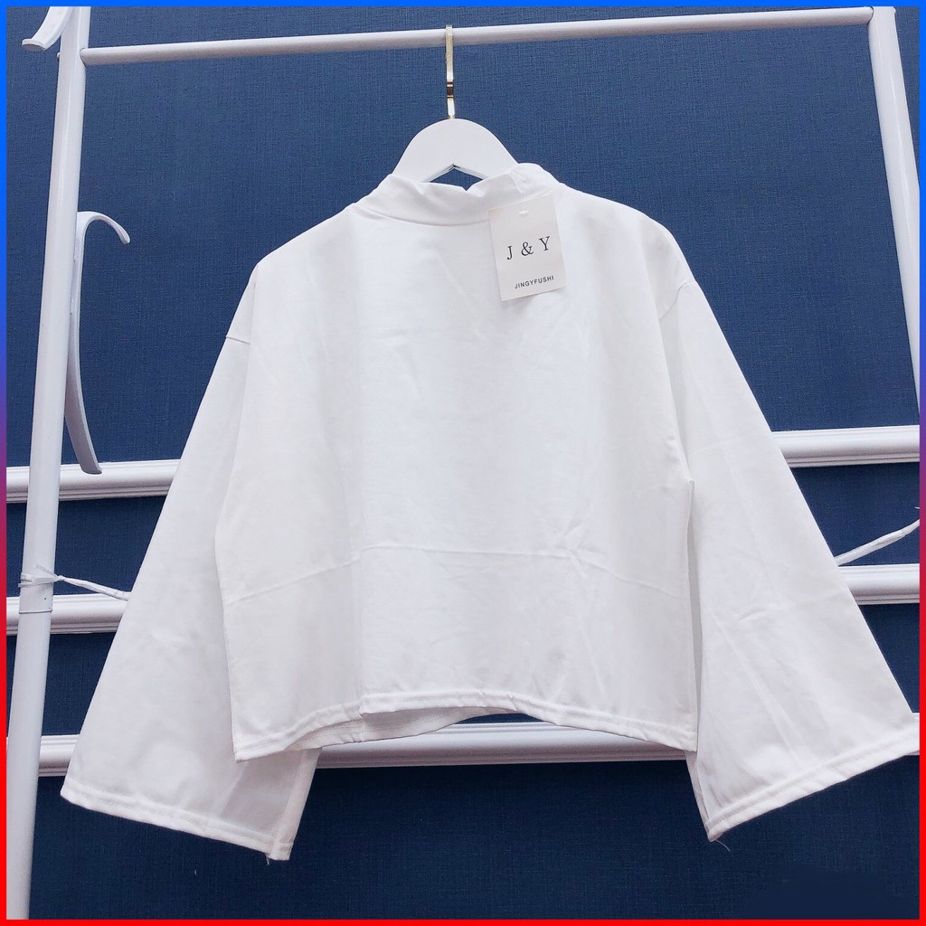 Áo CRT Cổ Lọ Tay Suông Dài Chât Liệu Cotton - BEE - Kiểu Dáng Unisex, Phong Cách Streetwear trungtilo123