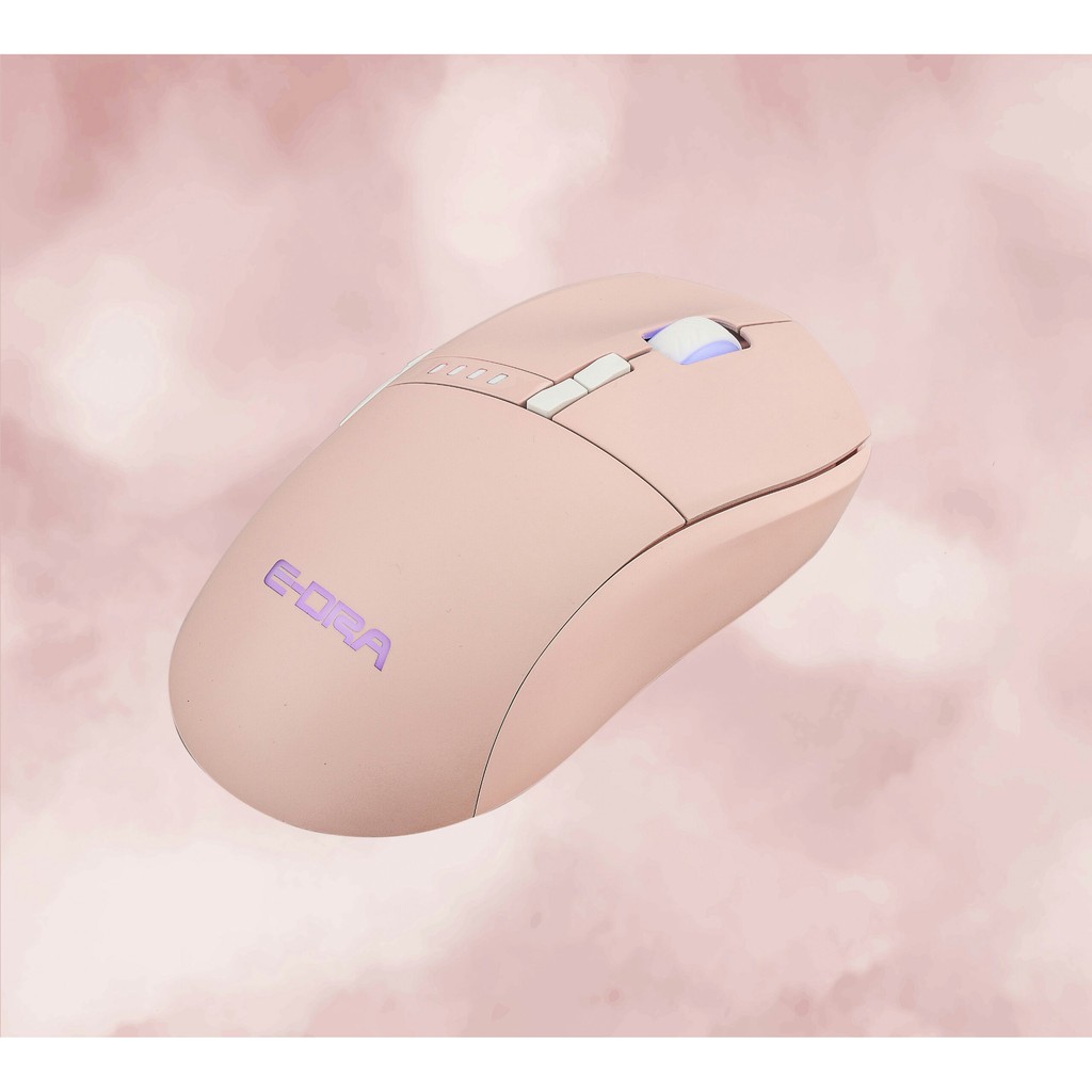 Chuột chơi game không dây E-Dra EM620w Pink - Led RGB - Màu hồng -  Wireless 2.4Ghz - 5000DPI - Click Huano 20M