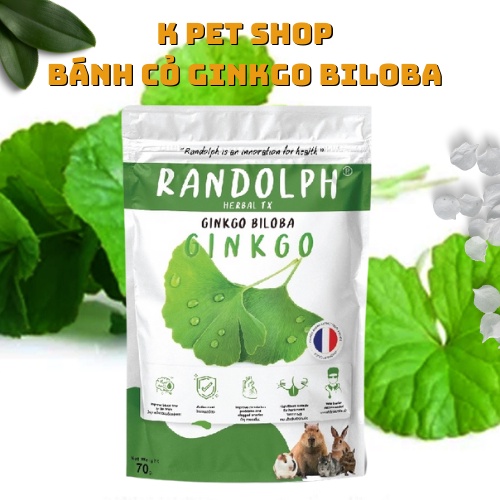 Bánh Cỏ Ginkgo Biloba Rau Má Randolph  FREE SHIP  Thức Ăn Dinh Dưỡng Phục Hồi Tuần Hoàn Máu Cho Thỏ Bọ Chichilla Sóc