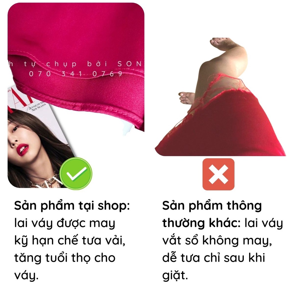 Váy ngủ 2 dây lụa satin cao cấp mặc ở nhà - Váy 2 dây đỏ sexy dáng suông bigsize - Váy ngủ lụa sexy gợi cảm 1221VN18