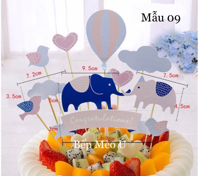 Que cắm trang trí bánh kem nhiều mẫu