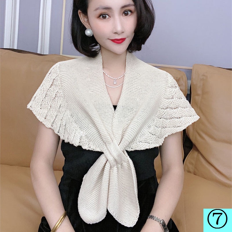 Áo Choàng Đuôi Cá Giả Đan Móc Tay Áo Ngoài Chống Nắng Phong Cách Phương Tây Thời Trang Xuân Hè