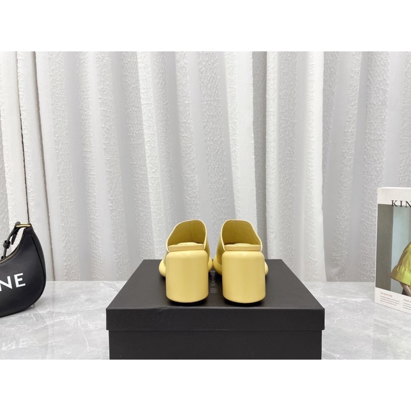 Giày sục cao gót mũi vuông thương hiệu Jil Sander da thật cao cấp nhiều màu