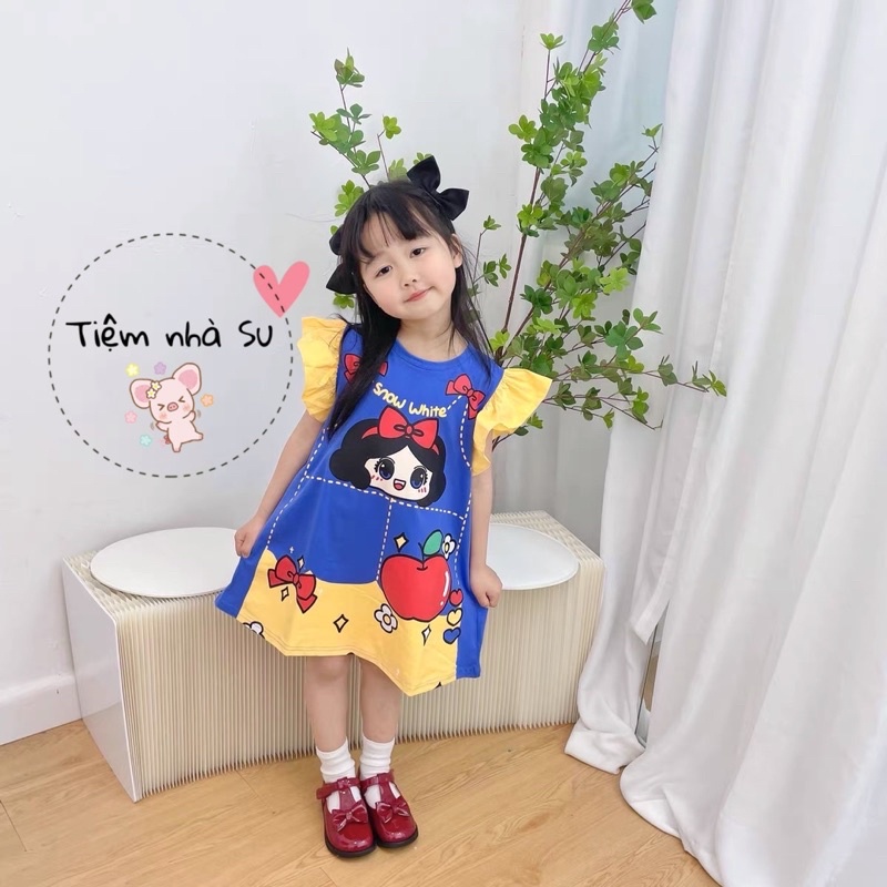 Váy bé gái - Váy suông in hình công chúa Bạch Tuyết / ELSA cho bé gái  - TIỆM NHÀ SU