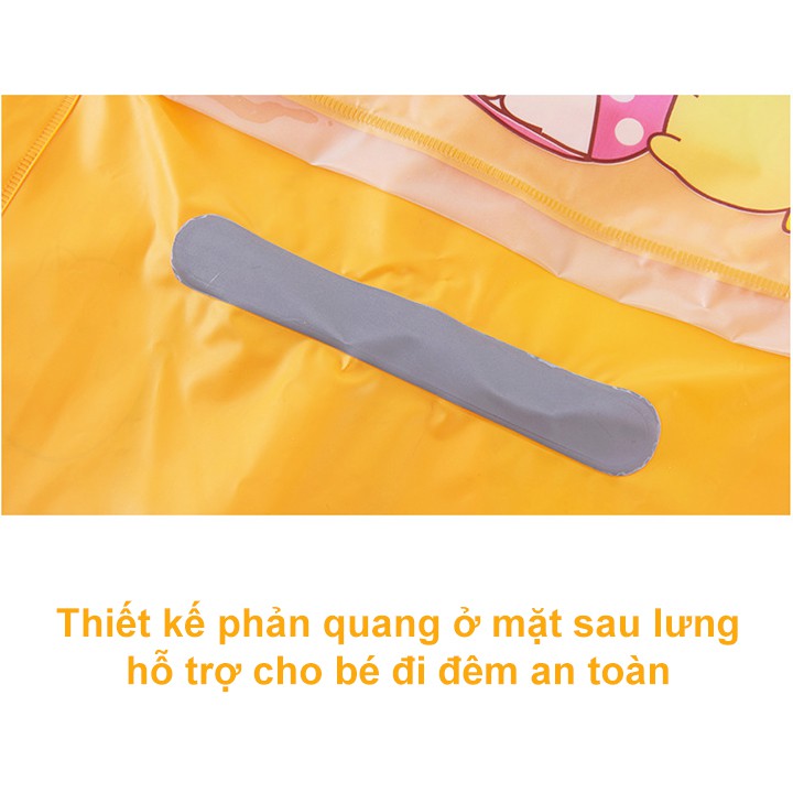 Áo mưa cho bé gái và bé trai 4-10 tuổi có thể làm phồng nón trùm cao cấp hình thú đủ màu đáng yêu BBShine – AM014