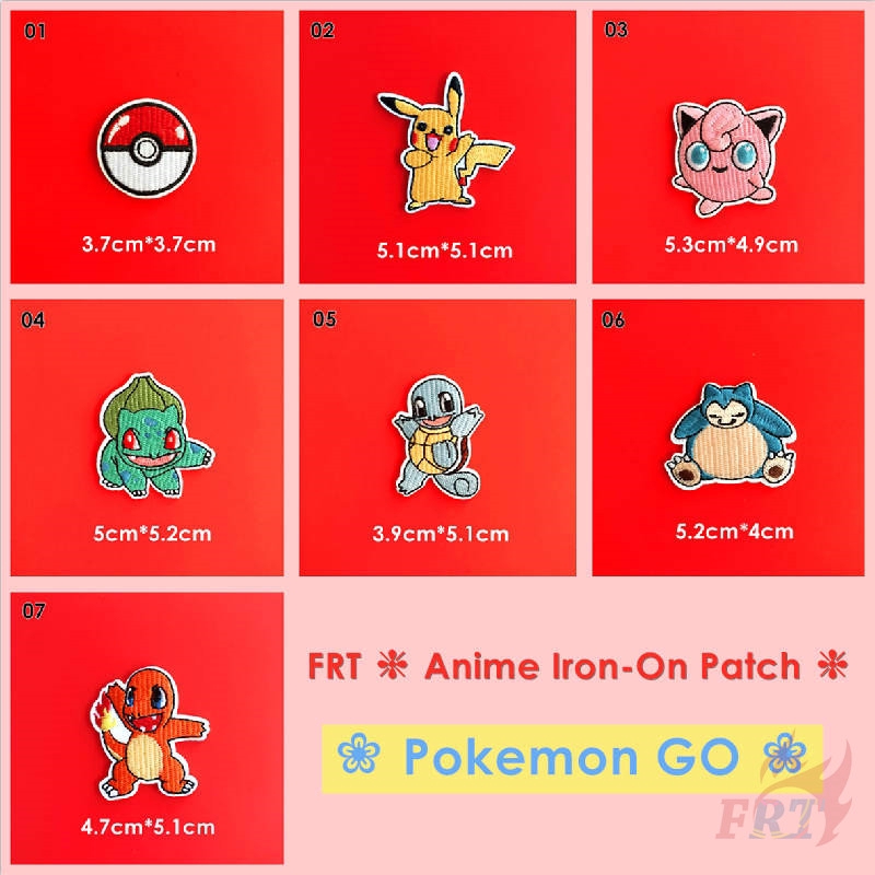 Miếng vá ủi thêu hình nhân vật hoạt hình Pokemon