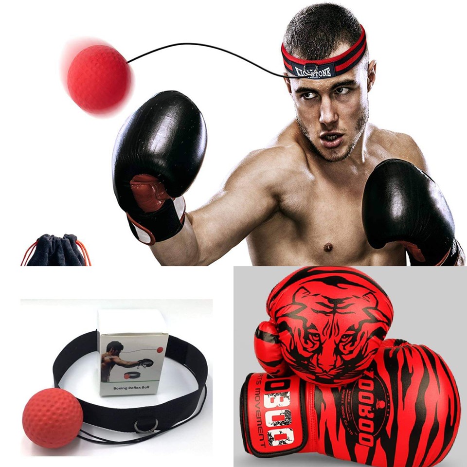 Găng Bao Tay Đấm Bốc Boxing MMA Quyền Anh Zooboo Hổ Vằn + Bóng Đấm Boxing Treo Đầu - Bảo Hành 6 Tháng