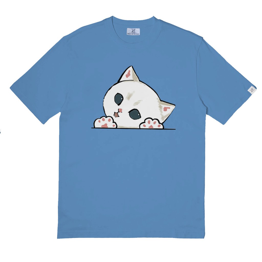 Áo thun Unisex X-WEAR lazy cat cotton 4 màu cơ bản MEO4
