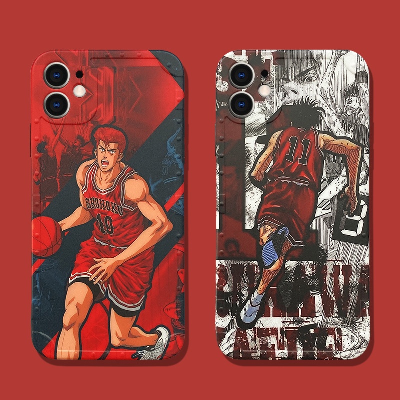 Ốp điện thoại mềm in hình Slam Dunk màu đỏ và trắng cho iPhone 13 12 11 Pro Max 7 8 Plus X Xs Xr Xs Max 11 11 Pro