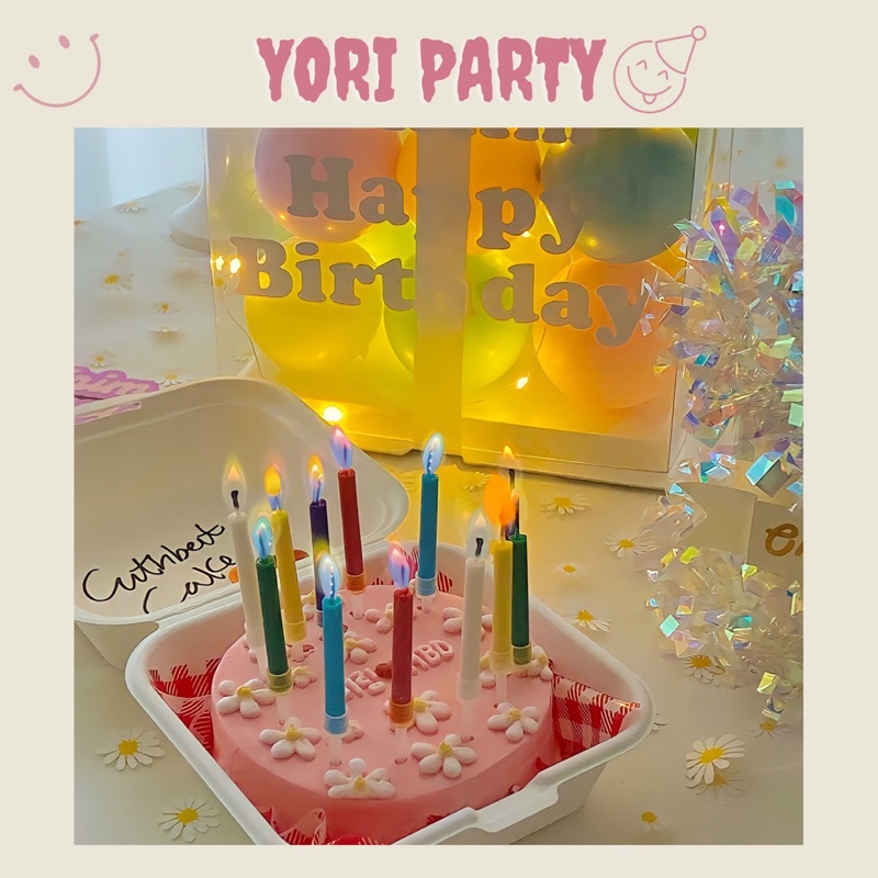 Nến Cây Tạo Lửa Đủ Màu Sắc Khi Đốt Trang Trí Sinh Nhật Trang Trí Bánh Kem - Yori Party