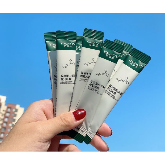 [RẺ VÔ ĐỊCH] Hộp 20 gói mặt nạ ngủ thạch nâng cơ collagen chống chảy xệ dưỡng da mụn cấp ẩm thải độc YANJIAYI