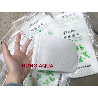 Túi lọc hồ cá - túi lọc hồ cá 3D lưới tổ ong cao cấp giữ cặn cho hồ cá cảnh có dây rút