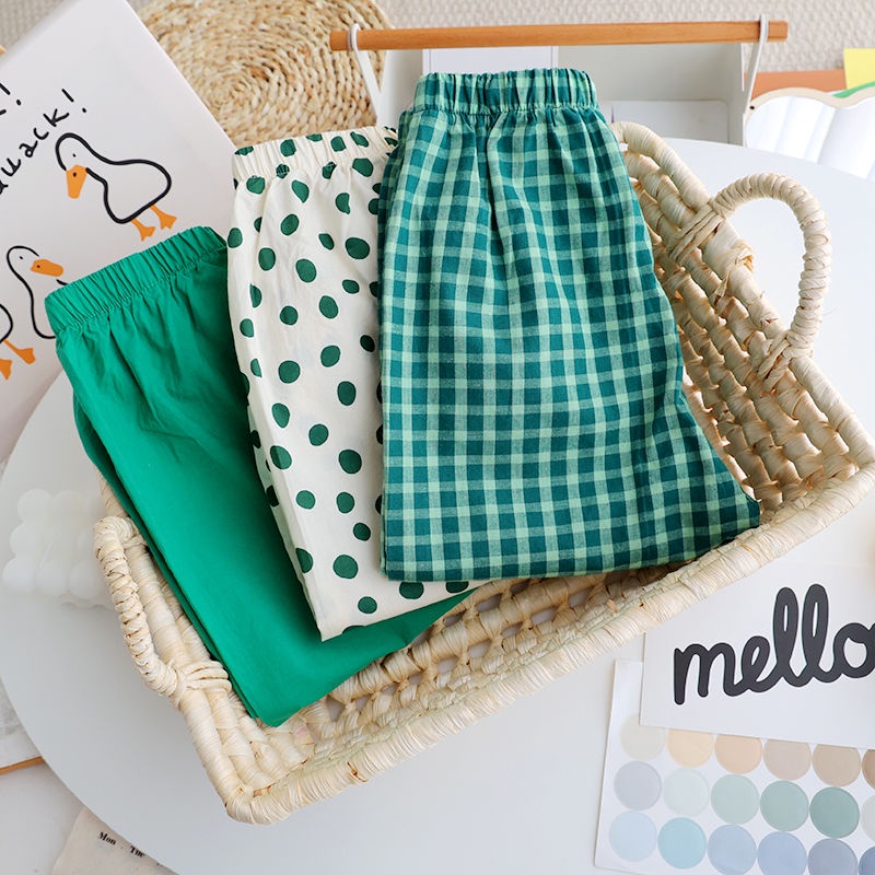 [Babycat] Hàng Có Sẵn Quần Cotton Lanh Mỏng Kẻ Sọc Phong Cách Nhật Hàn Chống Muỗi Thời Trang Mùa Hè Cho Bé Trai Và Bé Gái