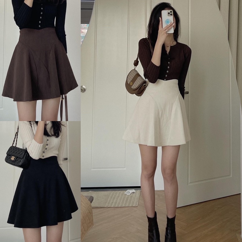 Chân váy nhung dáng xoè