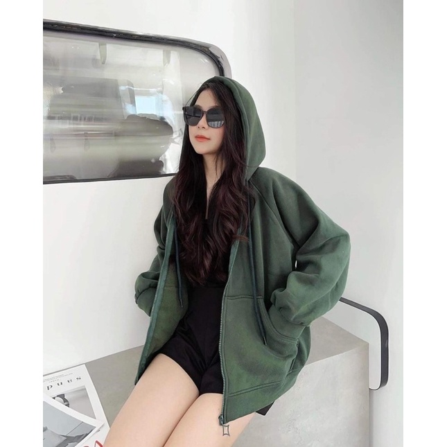 Áo khoá nỉ trơn cotton TC12