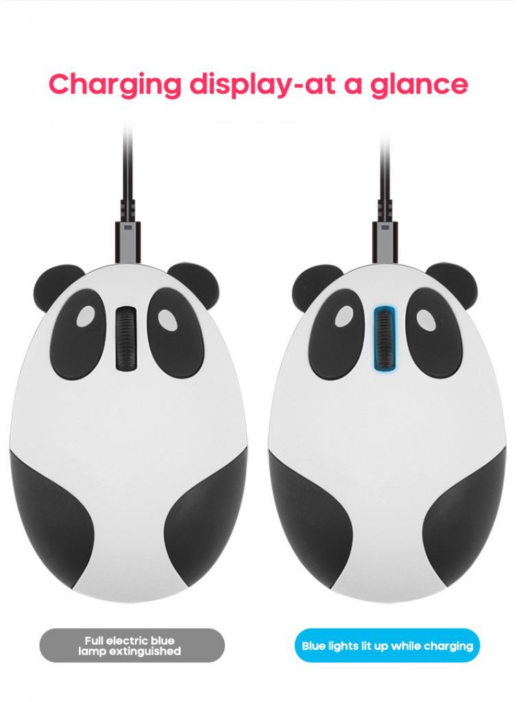 ✔✔ Wireless Charging Panda Silent Mouse Cartoon Animal Cute Cute Mouse Bluetooth Panda Charging Mouse 【Yuee】