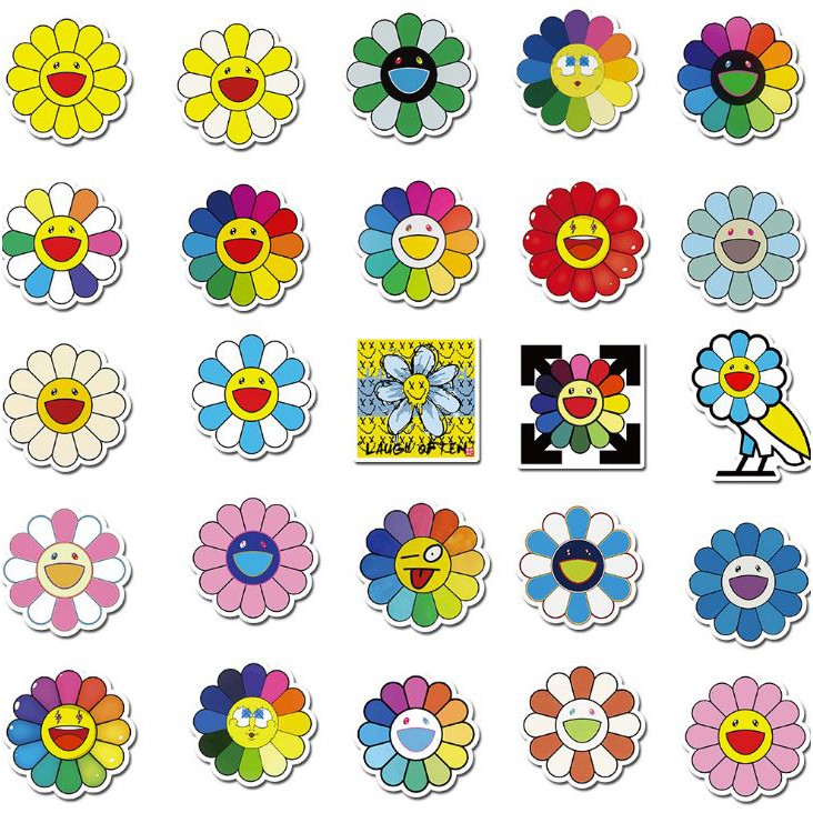 Sticker SUN FLOWER nhựa PVC không thấm nước, dán nón bảo hiểm, laptop, điện thoại, Vali, xe, Cực COOL #115