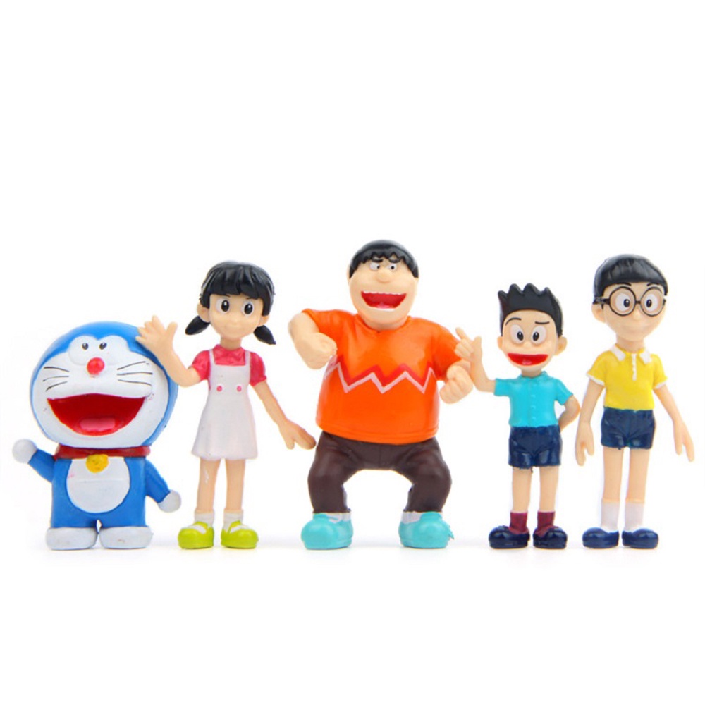 Set 5 Mô Hình Nhân Vật Phim Hoạt Hình Doraemon Bằng Pvc