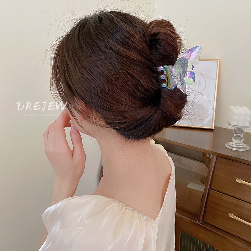 DREJEW Kẹp tóc hình bướm trong suốt nhiều màu phong cách Hàn Quốc đơn giản thời trang cho nữ
