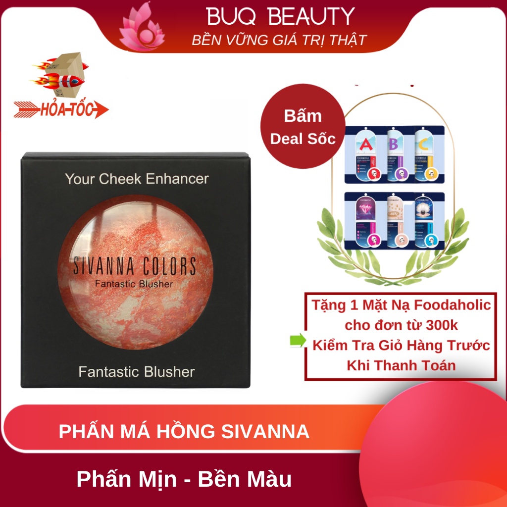 PHẤN MÁ HỒNG ÁNH NHŨ TÔNG HỒNG CAM SIVANNA FANTASTIC BLUSHER DU105