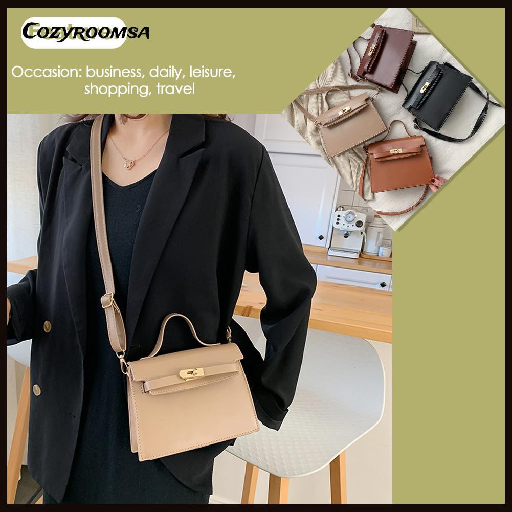 Women Shoulder Bag Top-handle Handbags Lock Buckle Small Messenger Totes 