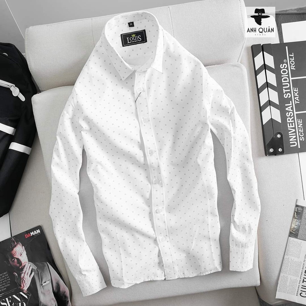 Áo sơ mi nam dài tay cao cấp Họa tiết chấm bi , chất cotton phong cách lịch lãm công sở(SMK) | BigBuy360 - bigbuy360.vn