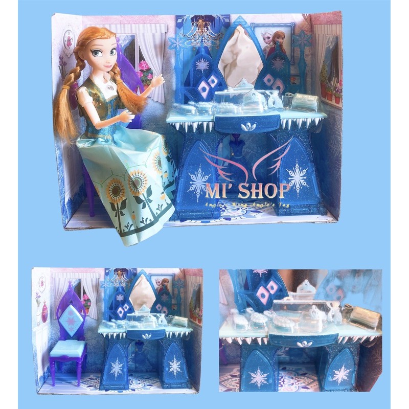 Ảnh thật ❄️❄️ Bộ Bàn Trang Điểm Mini Nữ Hoàng Elsa &amp; Công Chúa Anna ❄️❄️ 30cm ❄️❄️