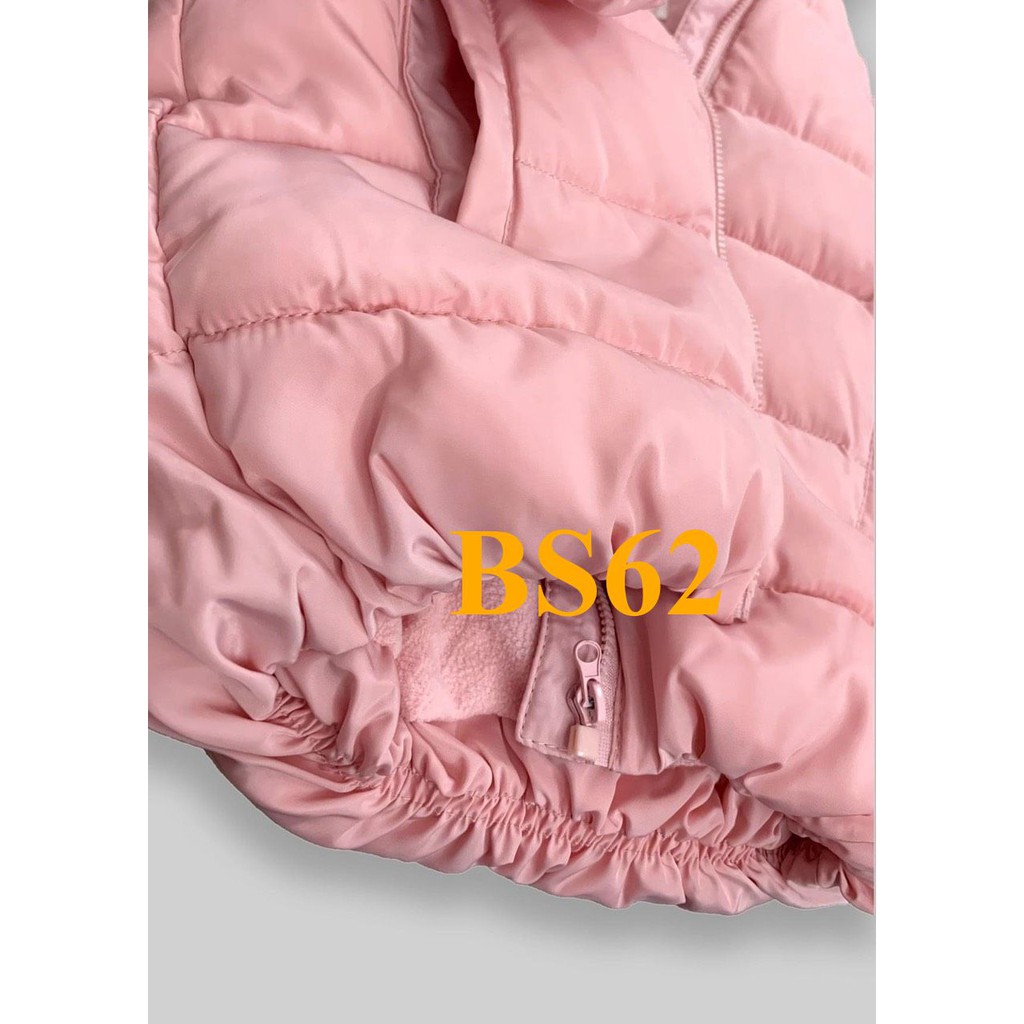 Mã BS62: Áo Khoác Phao siêu Nhẹ Mũ Lót LÔNG CỪU bé gái. VN xuất xịn