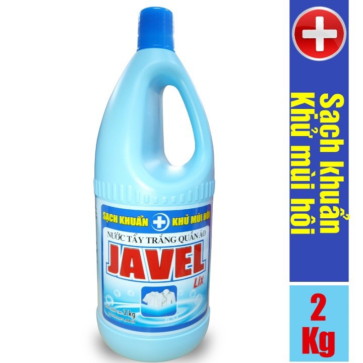 Combo Nước giặt Lix đậm đặc hương hoa 2Kg + Nước tẩy trắng quần áo Javel Lix 2Kg - NG201 + JL200