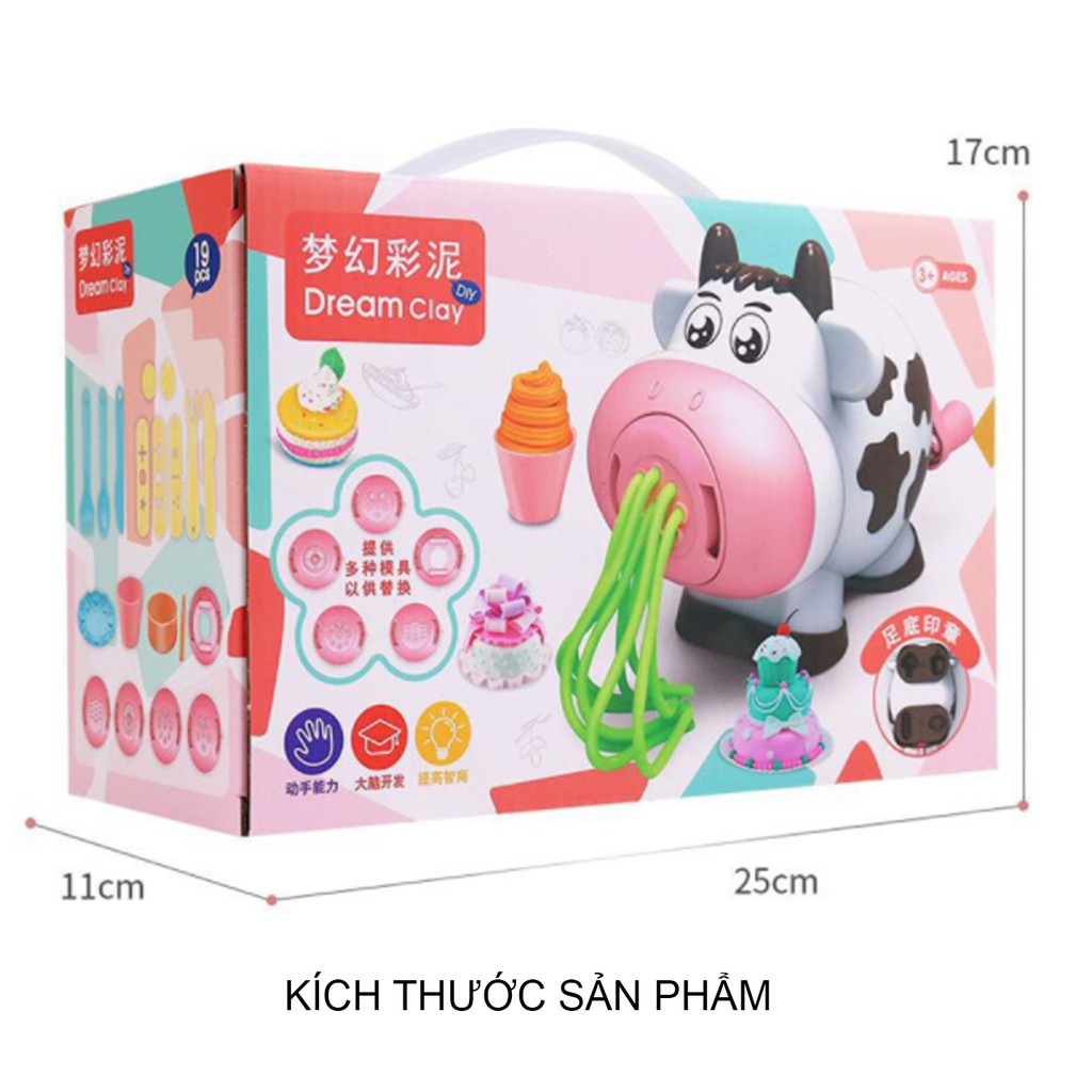 Đồ chơi đất nặn bò sữa tạo hình theo khuôn dành cho bé TR377